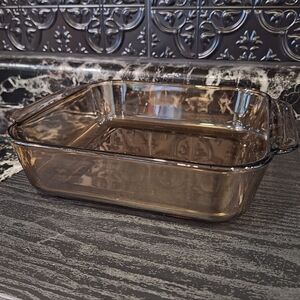 Pyrex Amber 222 R Square Glass Baking Pan, Brown Pyrex, Square Casserole,